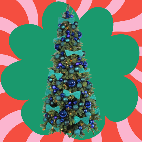 gedecoreerde kerstboom blauw